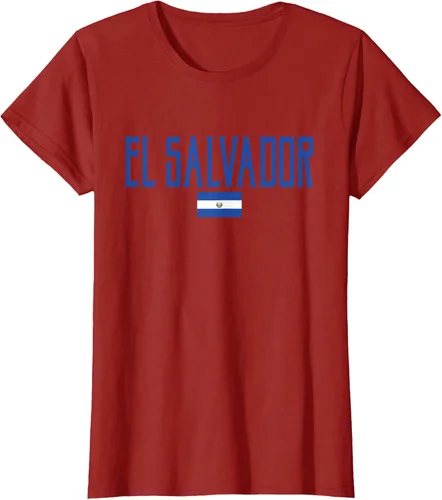 Vista 61 de Camiseta de texto azul con bandera de El Salvador, Negro, S