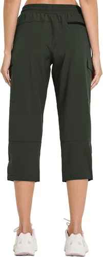 Vista 3 de ChinFun Pantalones capri de senderismo para mujer, de secado rápido, resistentes al agua, UPF 50+