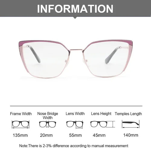 Vista 4 de Oversized Metal Frame Reading Glasses for Women,Fashion Cat Eye Ladies Readers