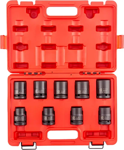 Vista 2 de SUNEX TOOLS 4687 Juego de llaves de impacto SAE de 12 puntos con accionamiento de 3/4 pulgadas, 9 piezas
