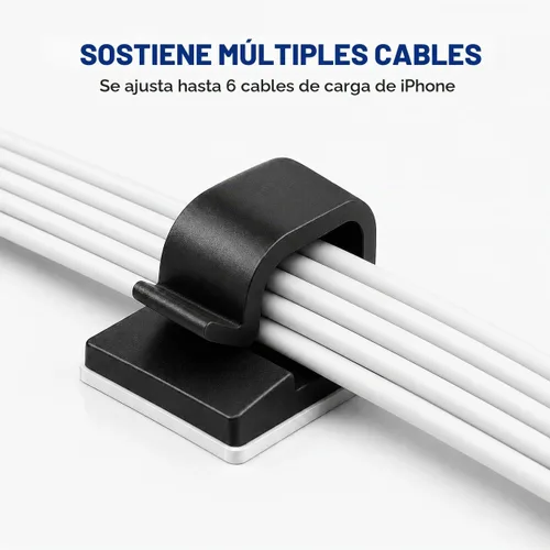 Vista 6 de Abnii 100 clips adhesivos para cables, organizador de cables de cable, negro, pequeño