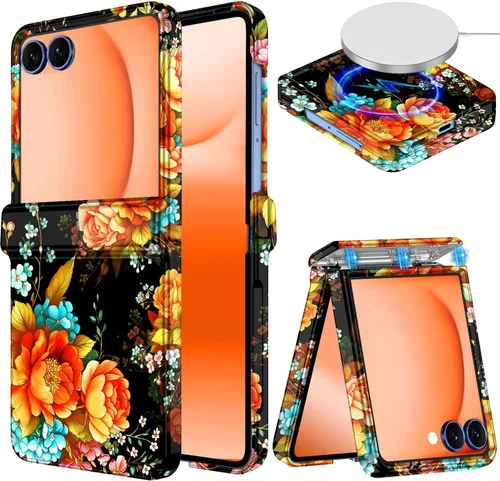 Vista 31 de Hekodonk Funda para Galaxy Z Flip 7, compatible con MagSafe, protector de pantalla integrado, protección de bisagra, magnética, delgada, a prueba