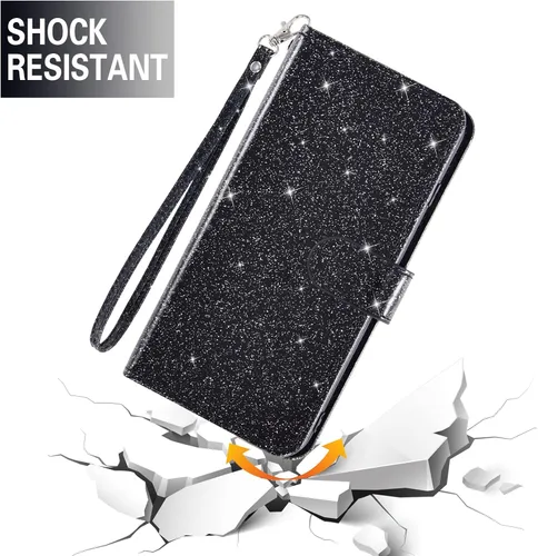 Vista 5 de Asuwish Funda para teléfono para chilaca con protector de pantalla y accesorios para celular, ranura para tarjetero, función atril, protector