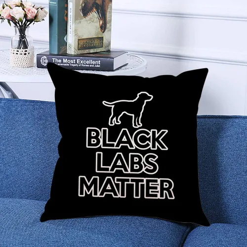 Vista 2 de Funda de almohada decorativa cuadrada de Black Labs Matter para el hogar, sofá, sala de estar, cama, sofá, automóvil, 18 x 18 pulgadas, funda