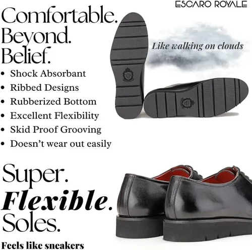 Vista 5 de ESCARO ROYALE Artesanía de primera calidad con cordones hechos a mano para negocios, uso formal e informal, pátina auténtica, suela de goma