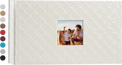 Vista 13 de Mublalbum Álbum de fotos pequeño de 4 x 6 pulgadas, 100 fotos, cubierta de cuero, libro de fotos con bolsillos horizontales para bebé, boda, Negro