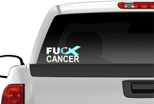 Vista 9 de FCK - 2 calcomanías de vinilo para vehículos con cáncer de colon de 8 pulgadas, color azul oscuro (azul oscuro (2 calcomanías))