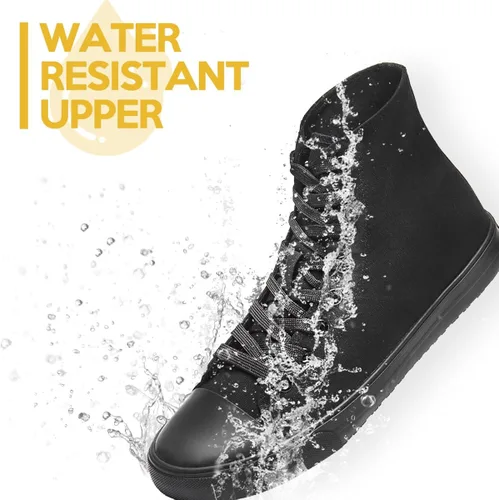 Vista 3 de Zapatos de trabajo de lona antideslizantes para hombres y mujeres, para servicio de comida, color negro, casual, zapatos de servicio de restaurante