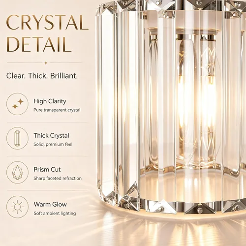 Vista 7 de Lxybcce Moderna lámpara de tocador de baño de cristal, 14 pulgadas, 2 luces, accesorios de iluminación cromados sobre el espejo, fácil instalación e