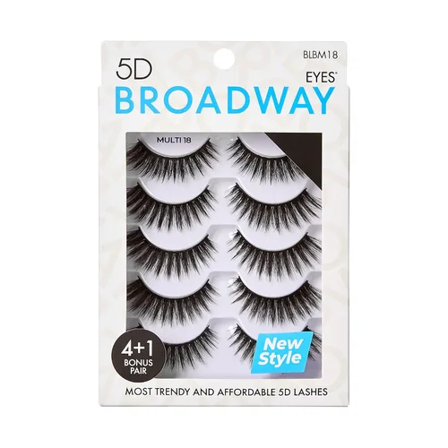 Vista 18 de Broadway - Juego de 5 pares de pestañas postizas de aspecto natural a dramático (01)