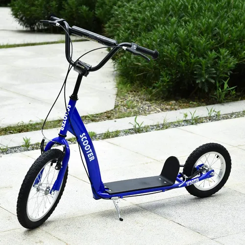 Vista 2 de Aosom Youth Scooter Kick Scooter for Kids 5+ with Adjustable Handlebar 16" Front and 12" Rear Dual Brakes Inflatable Wheels