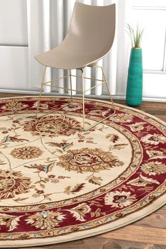 Vista 20 de Well Woven Alfombra de área oriental roja de Sultan Sarouk con diseño floral persa, formal, tradicional, fácil de limpiar, resistente a las manchas