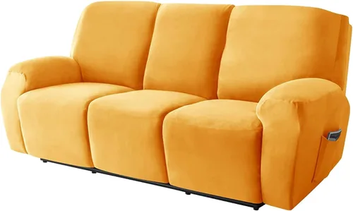 Vista 31 de Funda de terciopelo para sofá reclinable con abertura, funda elástica para sofá reclinable, funda elástica para muebles antideslizantes con parte