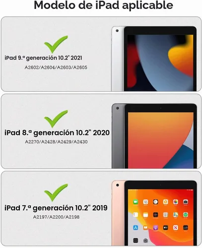 Vista 2 de VIKESI Funda para iPad de 9ª / 8ª / 7ª generación de 10.2 pulgadas (versión 2021/2020/2019), parte trasera transparente, cubierta de marco de TPU a