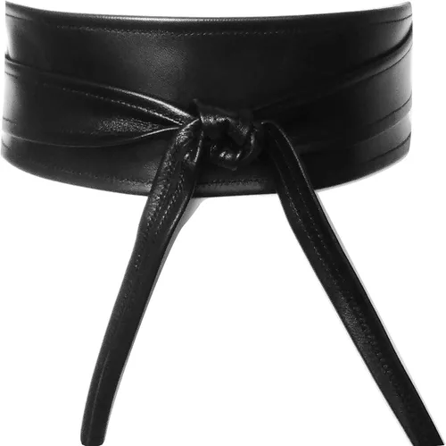 Vista 4 de Cinturón de cuero Obi para mujer, de cuero auténtico, ancho de 3 pulgadas, hecho a mano