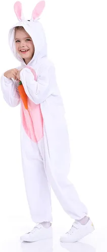 Vista 3 de Disfraz unisex de animales para niños pijamas de animales con capucha para niños disfraz de Halloween para niños y niñas
