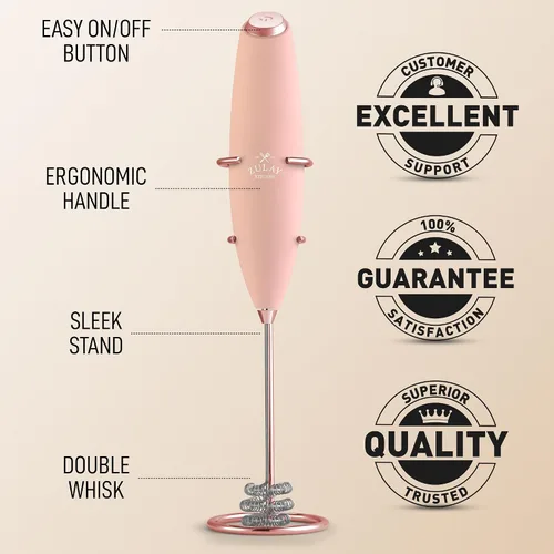 Vista 52 de Zulay Milk Boss Espumador de leche potente manual, hace espuma para latte, batidor para mezclar bebidas, café, miniespumador para capuchino, frappé