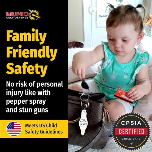Vista 8 de MUNIO Self Defense Keychain - Personal Safety Tool for Men, Women & Kids Siempre mi madre