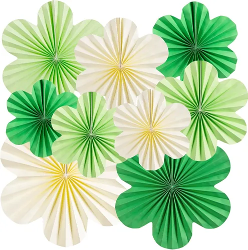 Vista 16 de SUNBEAUTY Abanicos de papel dorados y negros para fondo de fiesta de té, boda, primavera, cumpleaños, aula, baby shower, Halloween, decoración
