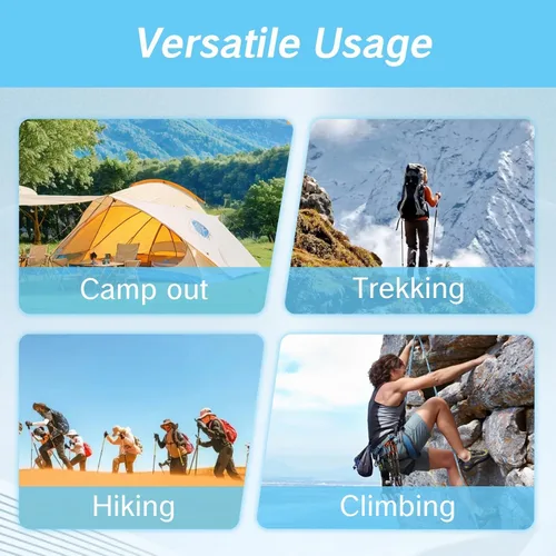 Vista 7 de NIIIYTYB Mochila con soporte para bastón de trekking ajustable, cordón elástico para carcaj, correas elásticas para mochileros, escalada