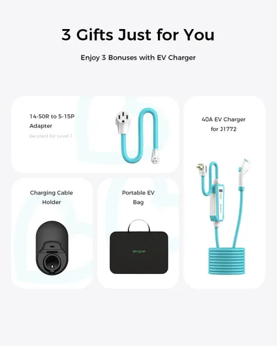 Vista 6 de Cargador EV de nivel 2, estación de carga EV portátil de 40A 240V para el hogar, cargador de vehículo eléctrico con corriente ajustable programada
