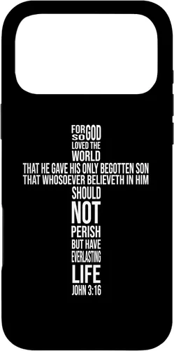 Vista 22 de Christian Cross John 3:16 Bible Verse Faith-Based Easter Case for iPhone 16