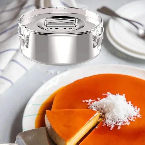Vista 6 de Molde Flanera de acero inoxidable de 63 onzas, molde de flan con tapa, máquina de flan para olla instantánea de 6 cuartos de galón, apto
