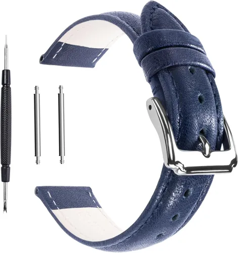 Vista 12 de Correa de reloj de 18, 20, 22 mm de piel de vacuno, extra suave, para hombres y mujeres