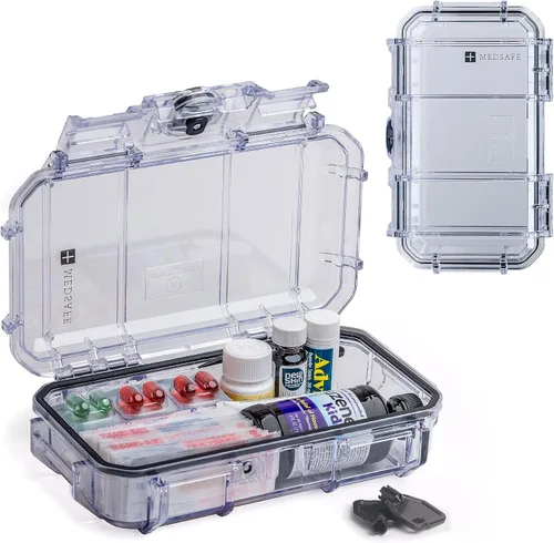 Vista 7 de Evergreen X Seahorse 56 Caja de bloqueo de medicamentos, mediana, botiquín de primeros auxilios, a prueba de niños, caja de medicamentos vacía