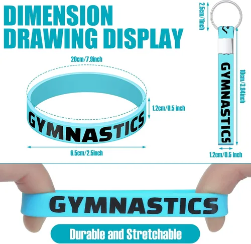 Vista 2 de Sadnyy Juego de 32 pulseras de goma con cordón para gimnasia, con cordón, para gimnasio, compras, deporte, yoga, mujeres y hombres, recuerdos