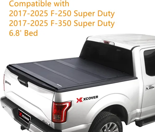 Vista 2 de XCOVER - Cubierta rígida plegable para caja de camioneta de perfil bajo, compatible con caja de 6.8 pies F-250 F-350 Superduty SD 2017-2025