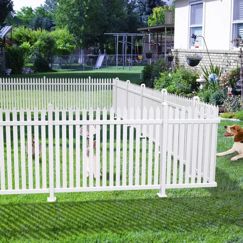 Vista 8 de COARBOR - Postes de PVC de 32.6 pulgadas de alto para valla decorativa de PVC, accesorios para patio, perros, barrera de animales, al aire libre