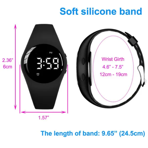 Vista 2 de Reloj despertador vibratorio, resistente al agua, reloj de entrenamiento para ir al baño recargable con recordatorio médico con temporizador y 15