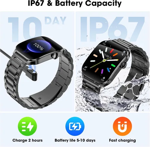 Vista 8 de Curve - Reloj inteligente militar para hombre (respuesta/hacer llamadas), reloj inteligente AMOLED de 1.93 pulgadas con monitor de frecuencia