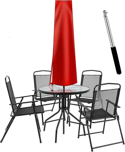 Vista 12 de Dafire Cubierta de paraguas de patio para sombrillas de 7 pies a 9 pies, cubiertas de parasol de 1.7m (Negro 420D), cubierta de paraguas impermeable