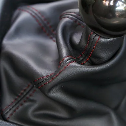Vista 4 de SN#100000000763-219 para Mazda PVC Cuero ROJO Stitch Pleather Manual Shifter Shift Boot