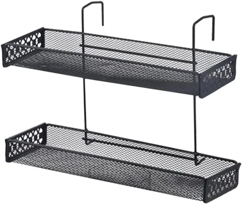 Vista 7 de BESTOYARD Estante de almacenamiento colgante 2pcs organizador de acero al carbono armario de oficina alféizar de ventana Estante colgante
