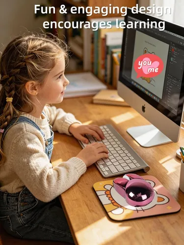 Vista 2 de Ratón inalámbrico Bluetooth con forma de conejo, pequeño, silencioso, USB, óptico, silencioso, divertido, para PC, laptop, computadora
