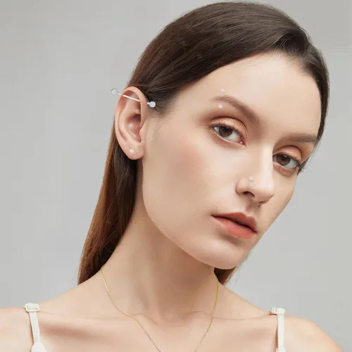 Vista 2 de 60 piezas de retenedores de piercing transparentes para cirugía de plástico bioflex para joyería de piercing para nariz, ombligo, pezón, lengua