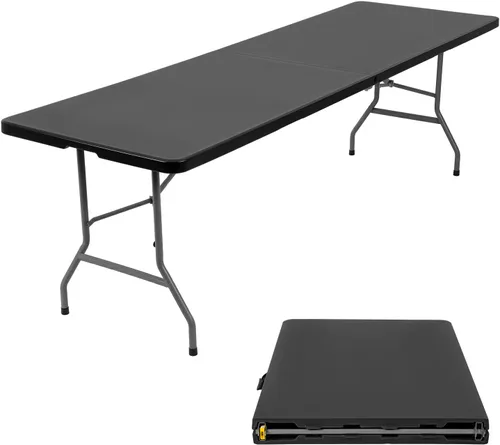 Vista 15 de HKLGorg Mesa plegable de 4 pies, mesa plegable de plástico de altura Negro
