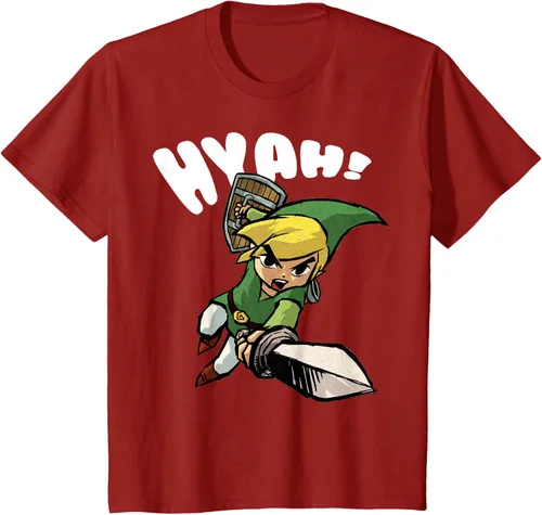 Vista 23 de Nintendo Legend of Zelda Link Hyah Poster - Camiseta pequeña Azul Marino