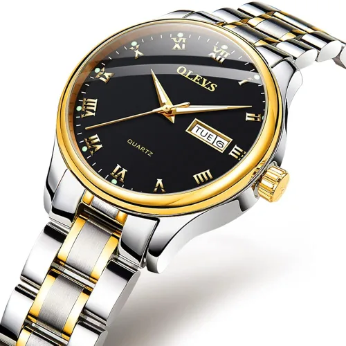 Vista 7 de OLEVS Reloj de lujo de acero inoxidable para mujer reloj de pulsera pequeño con fecha de día reloj analógico clásico de cuarzo para mujer pulsera