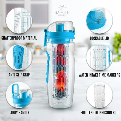 Vista 2 de Botella de agua portátil con infusor de frutas