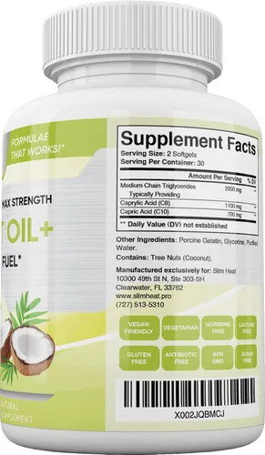 Vista 5 de Keto MCT - Cápsulas de aceite con C8 y C10, cetosis de acción rápida, combustible para el cerebro y el cuerpo para mujeres y hombres, todo natural