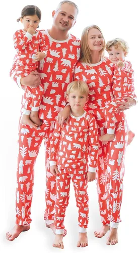 Vista 6 de VAENAIT BABY Infant Toddler Kids Adult Couple Family Matching Women Men Christmas Pjs Xmas Holiday Buffalo Plaid Pajama Set