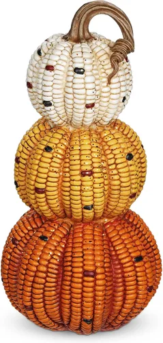 Vista 11 de Briful - Racimo de calabaza de maíz de resina, decoración de otoño de una Calabaza adjunta 3 en 1
