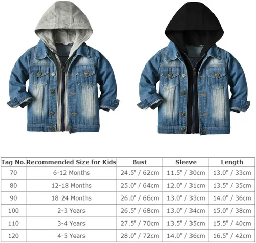 Vista 7 de IMEKIS Chaqueta de mezclilla infantil Chaqueta de mezclilla para niños, camisa de franela para bebé, traje de otoño, abrigo de vaquero, Navidad