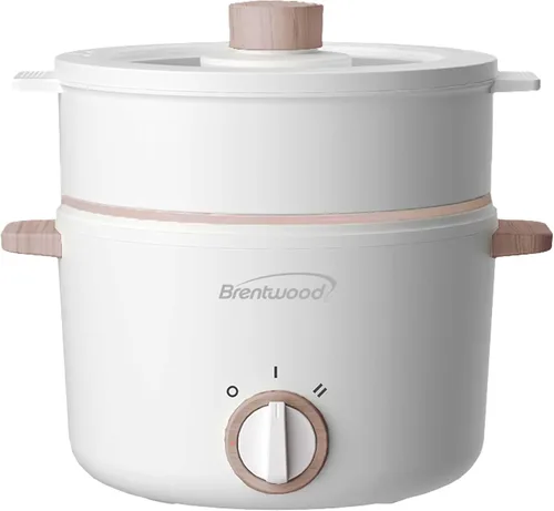 Vista 10 de Brentwood Cocina eléctrica multifunción para ollas calientes y vaporizador de alimentos con revestimiento de cerámica antiadherente de cerámica