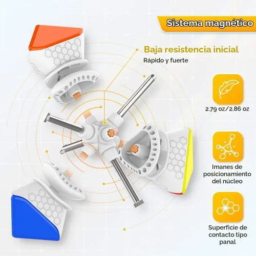 Vista 3 de GAN Skewb 32 imanes, cubo magnético de velocidad Gans Skewb Puzzle Cube Magic Cube versión mejorada de peso ligero GES Pro 90° corte de esquina