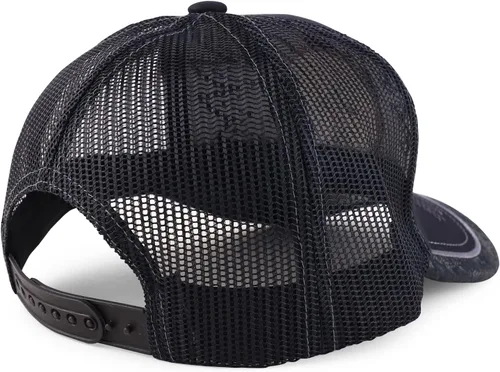 Vista 3 de Trendy Apparel Shop Gorra de béisbol bordada de malla de camionero con gallo Negro Negro